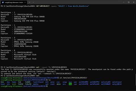 WSL2 can now mount Linux ext4 disks directly