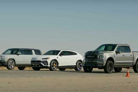 Lamborghini Urus And Rivian R1S Battle It Out In Drag Race, Shelby F-150 Super Snake Joins The Fight