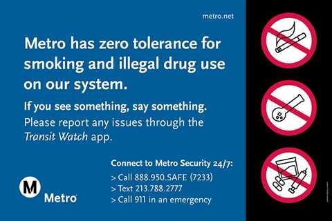 Drug-Free Metro campaign on Metro B (Red), A (Blue) and L (Gold) Lines starting to show results