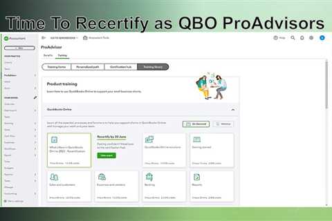 QuickBooks Online ProAdvisor Recert Underway