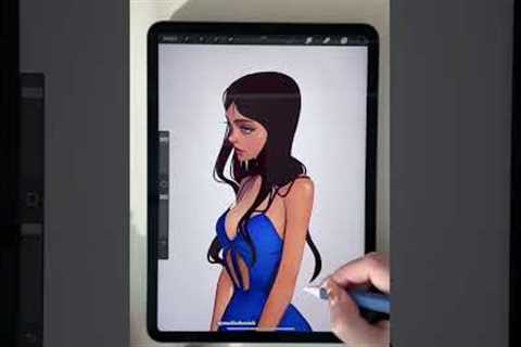 satisfying DIGITAL ART hair process // digital painting in Procreate