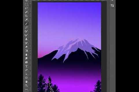 Digital Landscape Painting in Photoshop for Digital Artist | art drawing | PaintBees #short #art