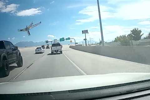 Watch a whirling office chair smash into car's windshield on Utah interstate