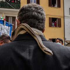 A Statue Draped With Snakes? In Italy, It Happens Every Year.