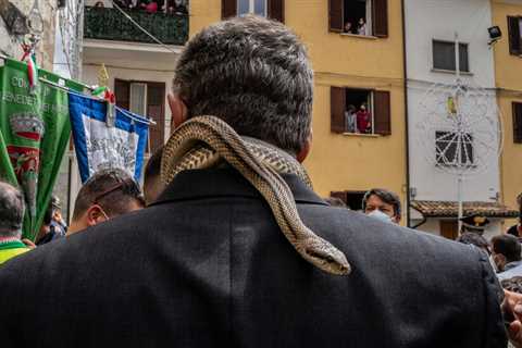 A Statue Draped With Snakes? In Italy, It Happens Every Year.