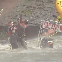 Watch: Police helicopter rescues N.J. FFs trapped in river