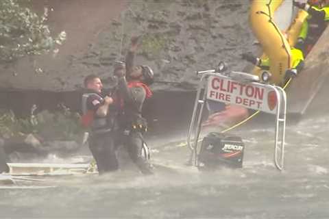 Watch: Police helicopter rescues N.J. FFs trapped in river