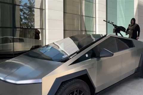 Putin ally shows off a Tesla Cybertruck with a machine gun, says it could be used in Ukraine