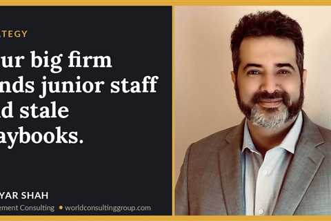 Your big firm sends junior staff and stale playbooks.